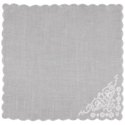 Mouchoir brodé main "Thalie" (x1)