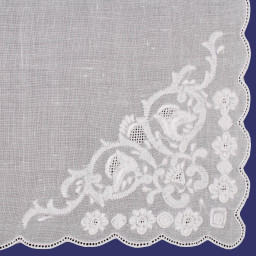 Mouchoir brodé main "Thalie" (x1)