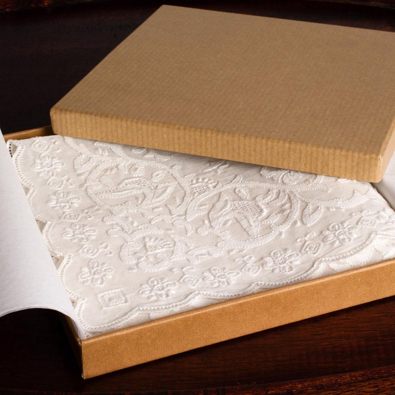 Mouchoir brodé main "Euphrosyne" (x1)