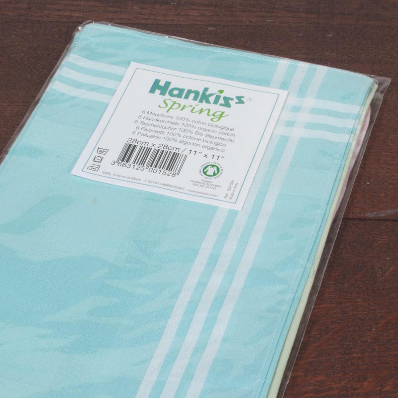Mouchoirs biologiques "HANKISS Spring" (x6)