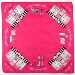 mouchoir femme 100% coton 45cm poodle-parlour fushia
