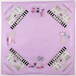 mouchoir femme 100% coton 45cm poodle-parlour parme