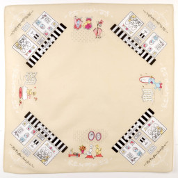 mouchoir femme 100% coton 45cm poodle-parlour champagne