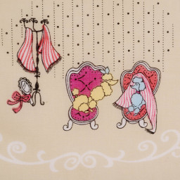 mouchoir femme 100% coton 45cm poodle-parlour détail 1