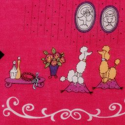 mouchoir femme 100% coton 45cm poodle-parlour détail 2