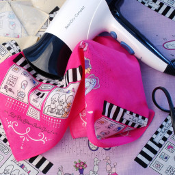 mouchoir femme 100% coton 45cm poodle-parlour scène