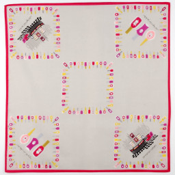 mouchoir femme 100% coton 45cm french gris