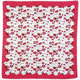 mouchoir kiss rose femme 100% coton 45cm