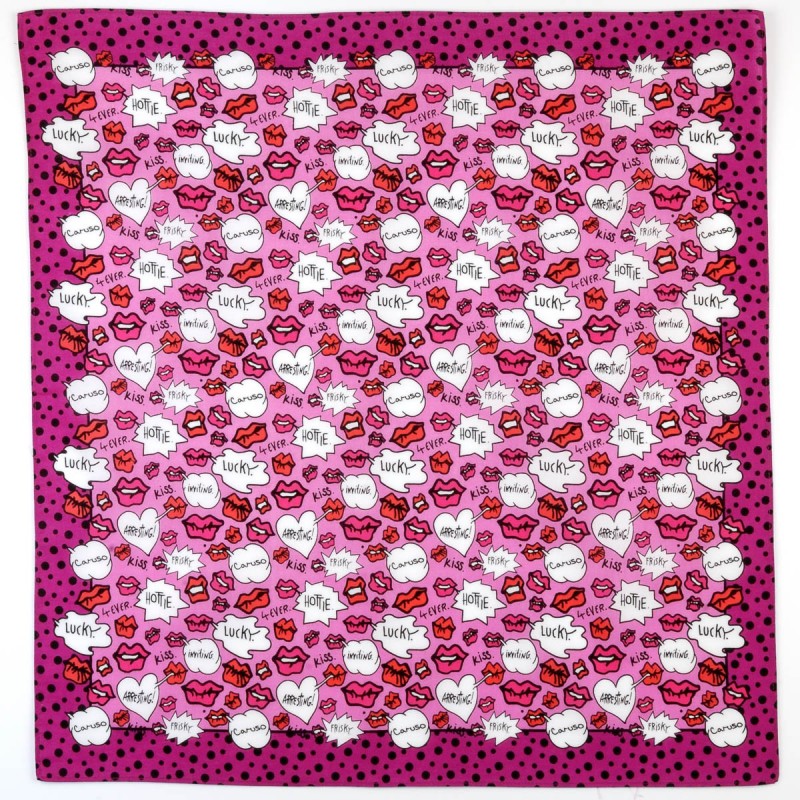 mouchoir kiss cerise femme 100% coton 45cm