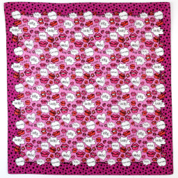 mouchoir kiss cerise femme 100% coton 45cm