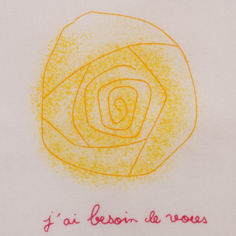 mouchoir amore détail femme 100% coton 45cm