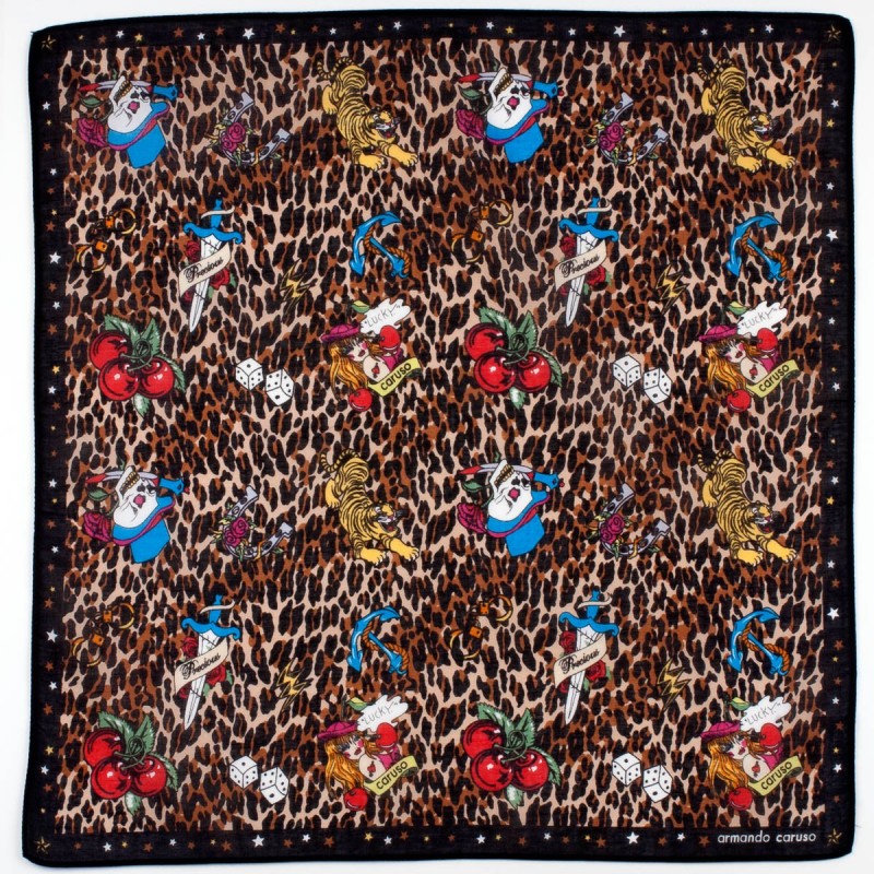 mouchoir pirates noir femme 100% coton 45cm