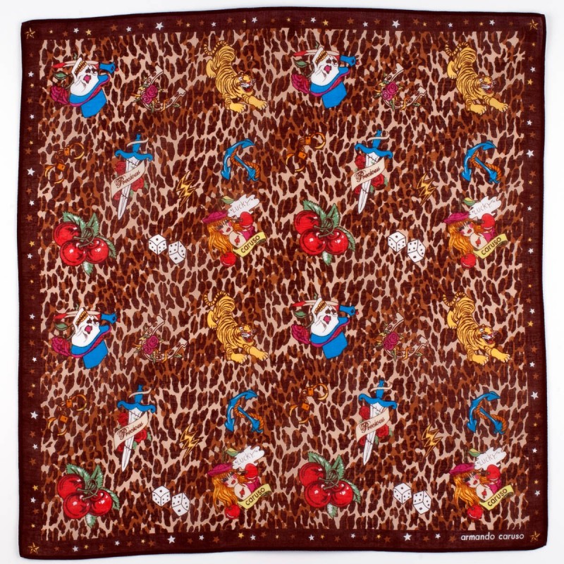 mouchoir pirates brun femme 100% coton 45cm 